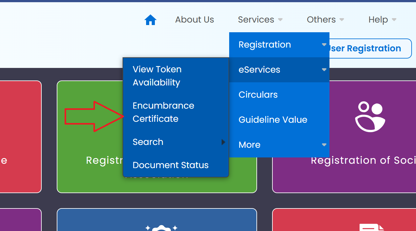 View Encumbrance Certificate